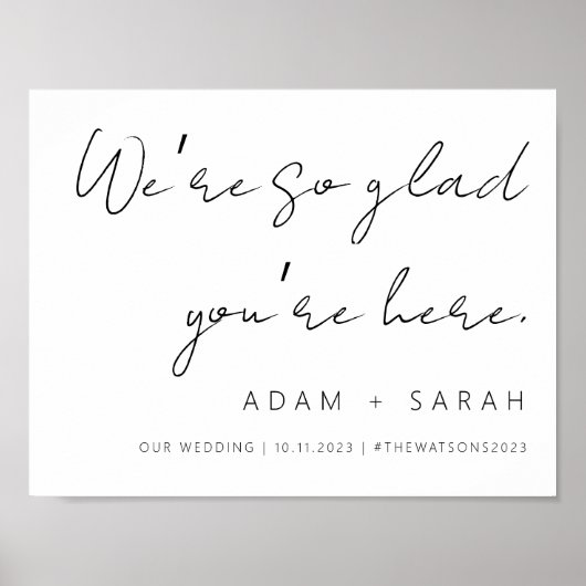 エレガントなウェディングウェルカムサイン ポスター (正面)