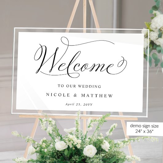 エレガントなウェディングウェルカムホワイトアクリルサイン アクリルサイン