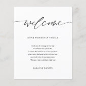 エレガントなウェディングウェルカムレターのタイムライン (正面)