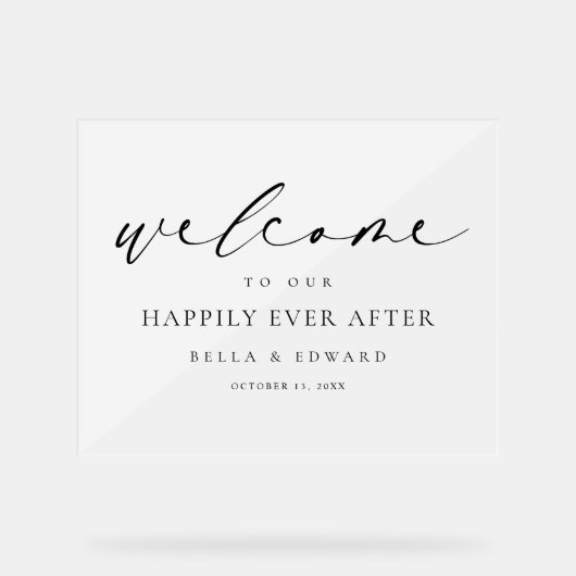 エレガントなウェディングウェルカム アクリルサイン (正面)