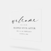 エレガントなウェディングウェルカム アクリルサイン (傾斜)