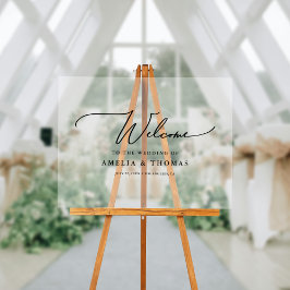 エレガントなウェディングウェルカム アクリルサイン