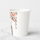 エレガントなウェディングウォーターカラーフローラ 紙コップ (左)