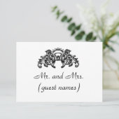 エレガントなウェディングエスコートカード 招待状 (スタンド正面)