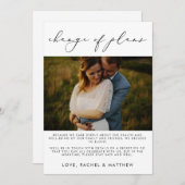 エレガントなウェディングエロープメント/計画変更の写真 案内状 (正面/裏面)