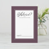 エレガントなウェディングカシスパープルニューリューウィッシュシック アドバイスカード (スタンド正面)