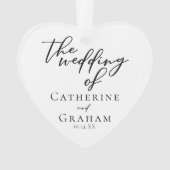 エレガントなウェディングカップルの写真ハートクリスマス オーナメント (正面)