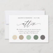 エレガントなウェディングカラードレスコード挿入ダウンロード 招待状 (正面)