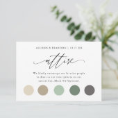 エレガントなウェディングカラードレスコード挿入ダウンロード 招待状 (スタンド正面)