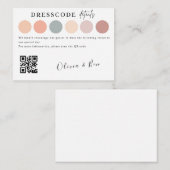 エレガントなウェディングカラードレスコード挿入 エンクロージャーカード (正面/裏面)