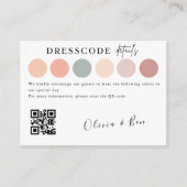 エレガントなウェディングカラードレスコード挿入 エンクロージャーカード (正面)