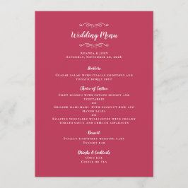 エレガントなウェディングカリグラフィマゼンタゲストディナー メニュー