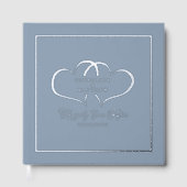 エレガントなウェディングカリグラフィーフォトハートシルバー ゲストブック (正面)