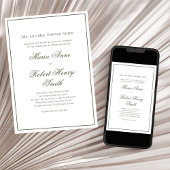 エレガントなウェディングカリグラフィー スクリプト グリーン 招待状