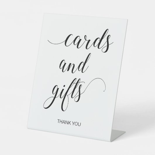 エレガントなウェディングカードとギフトテーブル 台座サイン (正面)