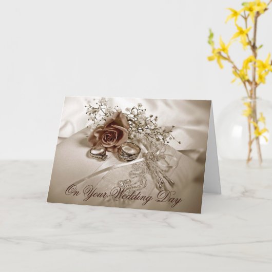 エレガントなウェディングカード カード (黄色い花)