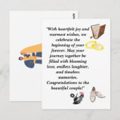 エレガントなウェディングカード – シックなブラックヒールとピンク ポストカード (正面/裏面)