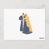 エレガントなウェディングカード – シックなブラックヒールとピンク ポストカード (裏面)