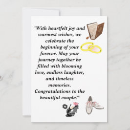 エレガントなウェディングカード – ピンクの付いたおしゃれな黒のヒール 招待状