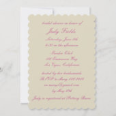 エレガントなウェディングガウンブライダルシャワー招待 招待状 (裏面)