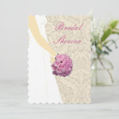 エレガントなウェディングガウンブライダルシャワー招待 招待状 (スタンド正面)