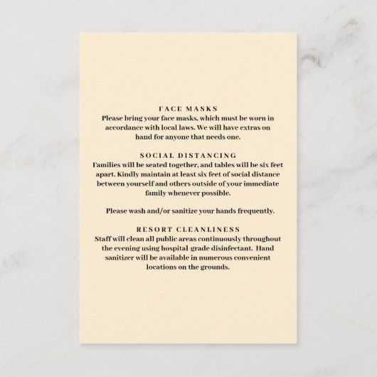 エレガントなウェディングガウン安全対策 エンクロージャーカード (裏面)