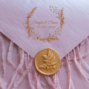 エレガントなウェディングガーランドワイルドフラワーズ&ブランチ ラバースタンプ