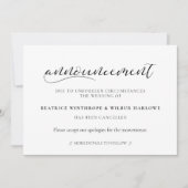 エレガントなウェディングキャンセルアナウンスカード 招待状 (正面)