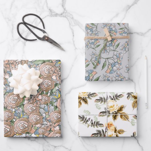 エレガントなウェディングギフトラップ ラッピングペーパーシート (正面)