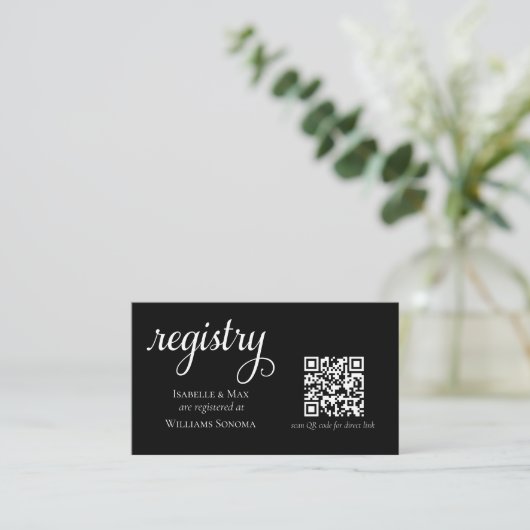 エレガントなウェディングギフトレジストリQRエンクロージャカード エンクロージャーカード (スタンド正面)
