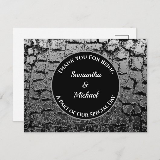 エレガントなウェディングクラックシルバーゲストありがとう ポストカード (正面/裏面)