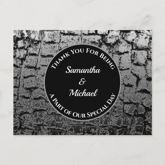 エレガントなウェディングクラックシルバーゲストありがとう ポストカード (正面)