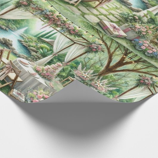 エレガントなウェディングクラフトまたはギフト ラッピングペーパー (角)