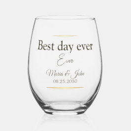 エレガントなウェディンググラス ステムなしワイングラス