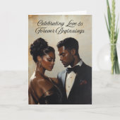 エレガントなウェディンググリーティングカード | アフリカ系アメリカ人C カード (正面)