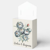 エレガントなウェディンググリーンとグレーブーケ フェイバーボックス (オープン)