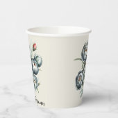 エレガントなウェディンググリーンとグレーブーケ 紙コップ (左)