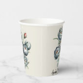 エレガントなウェディンググリーンとグレーブーケ 紙コップ (右)