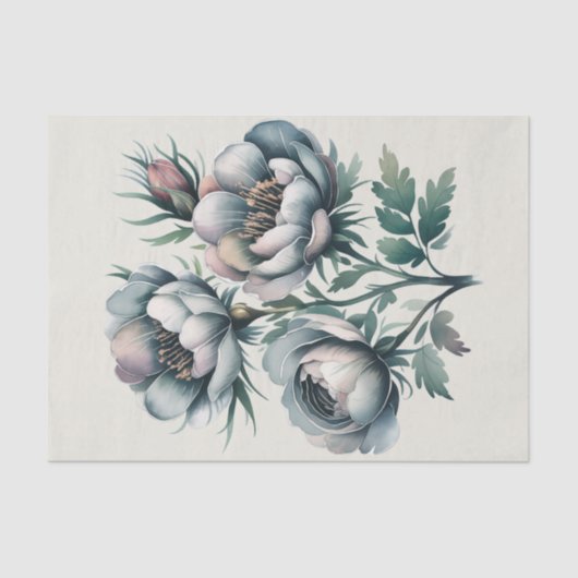 エレガントなウェディンググリーンとグレーブーケ 薄葉紙 (正面)