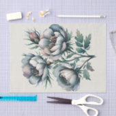 エレガントなウェディンググリーンとグレーブーケ 薄葉紙 (クラフト)