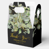 エレガントなウェディンググリーンユーカリ結婚の葉 フェイバーボックス (オープン)