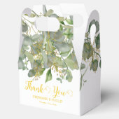 エレガントなウェディンググリーンユーカリ結婚の葉 フェイバーボックス (オープン)