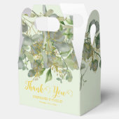 エレガントなウェディンググリーンユーカリ結婚の葉 フェイバーボックス (オープン)