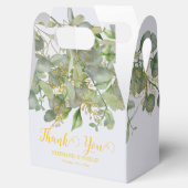 エレガントなウェディンググリーンユーカリ結婚の葉 フェイバーボックス (オープン)