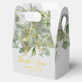 エレガントなウェディンググリーンユーカリ結婚の葉 フェイバーボックス (オープン)