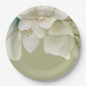 エレガントなウェディンググリーン ペーパープレート (正面)