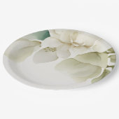 エレガントなウェディンググリーン ペーパープレート (アングル)