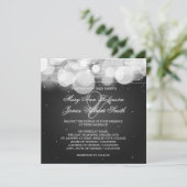 エレガントなウェディンググロー&スパークルブラック 招待状 (スタンド正面)