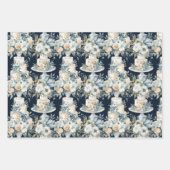 エレガントなウェディングケーキと花 ラッピングペーパーシート (正面)