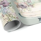 エレガントなウェディングケーキの水彩画 ラッピングペーパー (ロールコーナー)